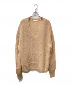 Plageプラージュ）の古着「kid mohair v pullover/キッドモヘアブイネックプルオーバーニット」｜ベージュ