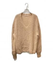 Plage（プラージュ）の古着「kid mohair v pullover/キッドモヘアブイネックプルオーバーニット」｜ベージュ