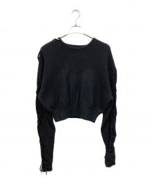 PAMEO POSE（パメオポーズ）の古着「Sleeve Ribbon Knit」｜ブラック