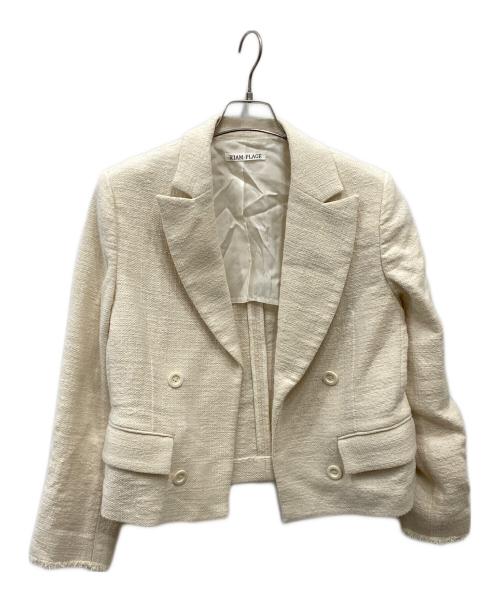 R’IAM-PLAGE（リアムプラージュ）R’IAM-PLAGE (リアムプラージュ) ツィードショートジャケット アイボリー サイズ:36の古着・服飾アイテム