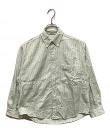 AURALEE（オーラリー）の古着「CANDY STRIPE BD SHIRT/キャンディーストライプシャツ」｜グリーン