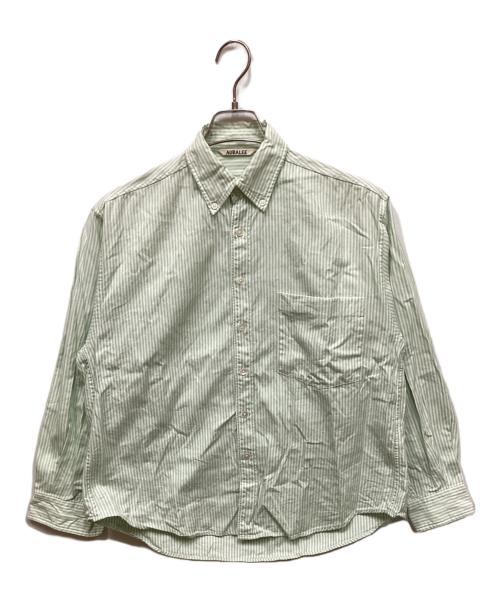 AURALEE（オーラリー）AURALEE (オーラリー) CANDY STRIPE BD SHIRT/キャンディーストライプシャツ グリーン サイズ:2の古着・服飾アイテム
