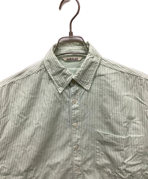 AURALEE（オーラリー）AURALEE (オーラリー) CANDY STRIPE BD SHIRT/キャンディーストライプシャツ グリーン サイズ:2の古着・服飾アイテム