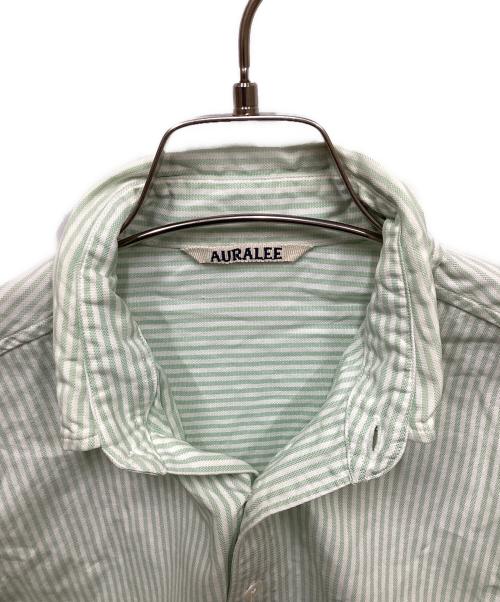 AURALEE（オーラリー）AURALEE (オーラリー) CANDY STRIPE BD SHIRT/キャンディーストライプシャツ グリーン サイズ:2の古着・服飾アイテム