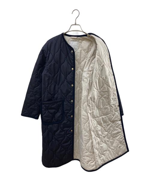 MACKINTOSH PHILOSOPHY（マッキントッシュ フィロソフィー）MACKINTOSH PHILOSOPHY (マッキントッシュ フィロソフィー) ノーカラーキルティングロングコート ネイビー サイズ:38の古着・服飾アイテム