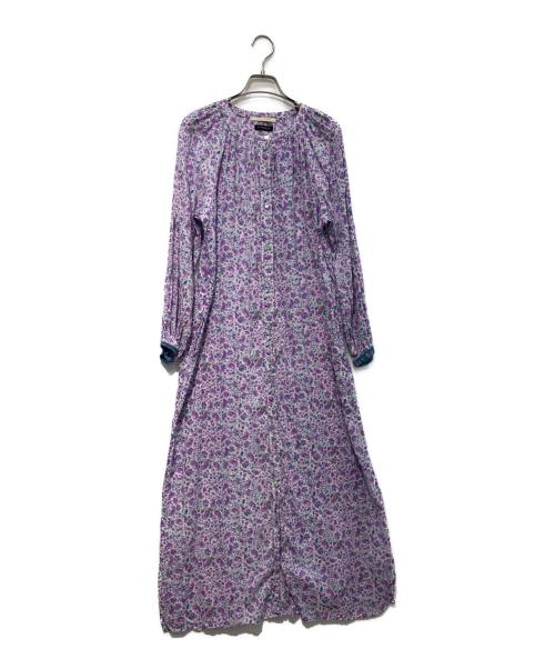 ne quittez pas（ヌキテパ）ne quittez pas (ヌキテパ) Cottton voile flower dress　PARIGOT別注　010421GS6AC パープル サイズ:Freeの古着・服飾アイテム