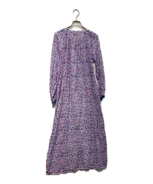 ne quittez pas（ヌキテパ）ne quittez pas (ヌキテパ) Cottton voile flower dress　PARIGOT別注　010421GS6AC パープル サイズ:Freeの古着・服飾アイテム