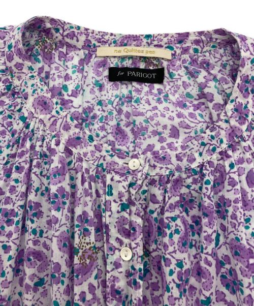 ne quittez pas（ヌキテパ）ne quittez pas (ヌキテパ) Cottton voile flower dress　PARIGOT別注　010421GS6AC パープル サイズ:Freeの古着・服飾アイテム