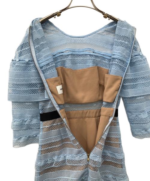 SELF PORTRAIT（セルフ ポートレイト）SELF PORTRAIT (セルフ ポートレイト) レースワンピース ブルー サイズ:US 2の古着・服飾アイテム