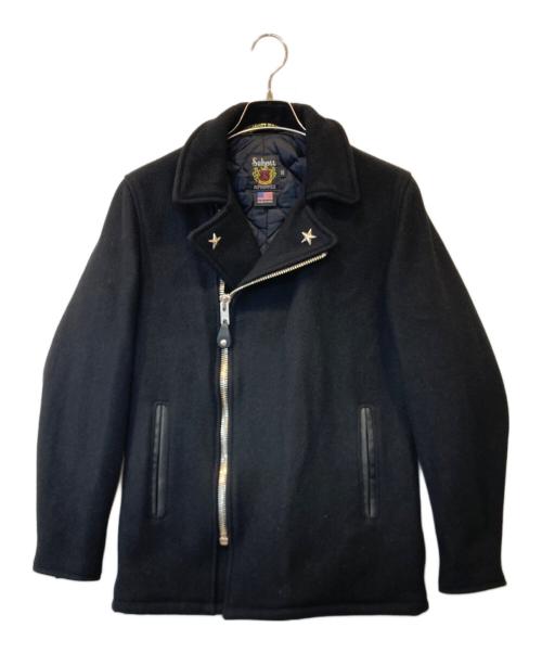 Schott（ショット）Schott (ショット) ジップフロントウールPコート　7068 ブラック サイズ:32の古着・服飾アイテム