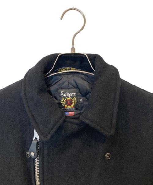 Schott（ショット）Schott (ショット) ジップフロントウールPコート　7068 ブラック サイズ:32の古着・服飾アイテム