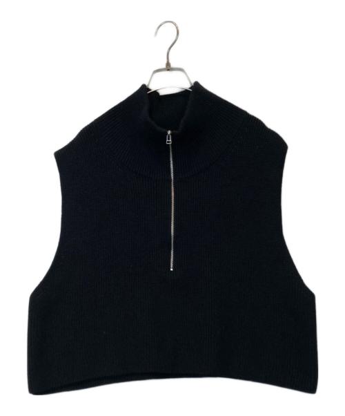 journal standard L'essage（ジャーナルスタンダード レサージュ）journal standard L'essage (ジャーナルスタンダード レサージュ) ハーフジップアップベスト ブラック サイズ:FREEの古着・服飾アイテム