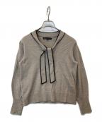 23区ニジュウサンク）の古着「ウーステッドウール ボウタイ ニット」｜ベージュ