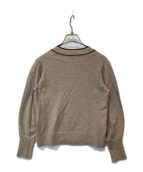 23区（ニジュウサンク）23区 (ニジュウサンク) ウーステッドウール ボウタイ ニット ベージュ サイズ:38の古着・服飾アイテム