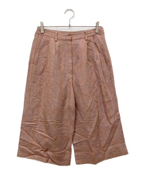 BACCA（バッカ）BACCA (バッカ) レーヨンリネン グレンチェックハーフパンツ ベージュ サイズ:34の古着・服飾アイテム