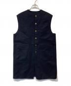 BACCAバッカ）の古着「ダブルクロスヘビーメルトン ミドルベスト」｜ネイビー