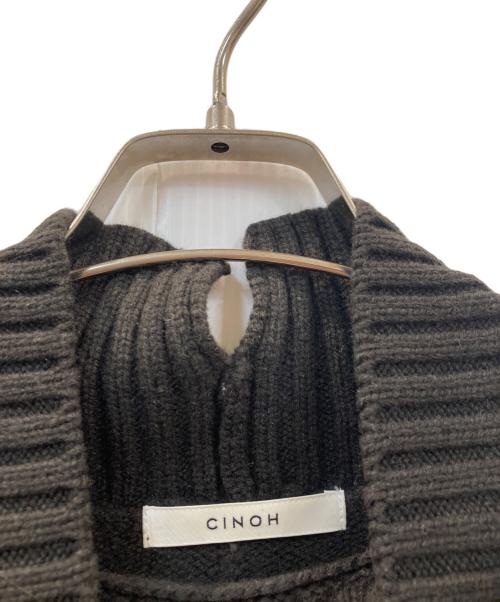 CINOH（チノ）CINOH (チノ) モックネック ミドルゲージ オーバーニット ブラウン サイズ:38の古着・服飾アイテム
