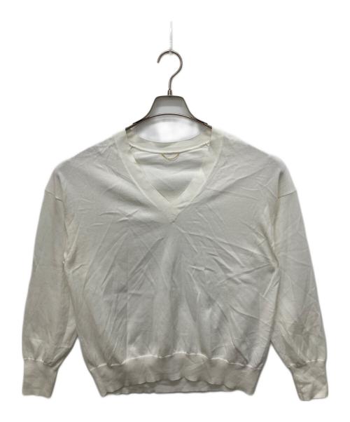 L’Appartment DEUXIEME CLASSE（アパルトモン ドゥーズィエムクラス）L’Appartment DEUXIEME CLASSE (アパルトモン ドゥーズィエムクラス) BASIC KNIT V PULLOVER ホワイト サイズ:Freeの古着・服飾アイテム