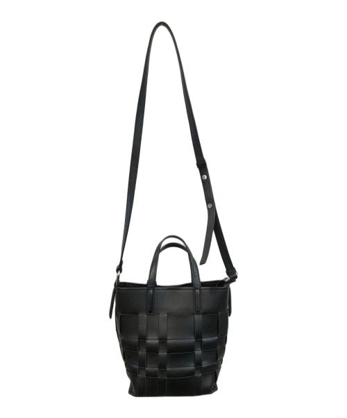3.1 phillip lim（スリーワンフィリップリム）3.1 phillip lim (スリーワンフィリップリム) 編み込みレザー バケットバッグ ブラックの古着・服飾アイテム