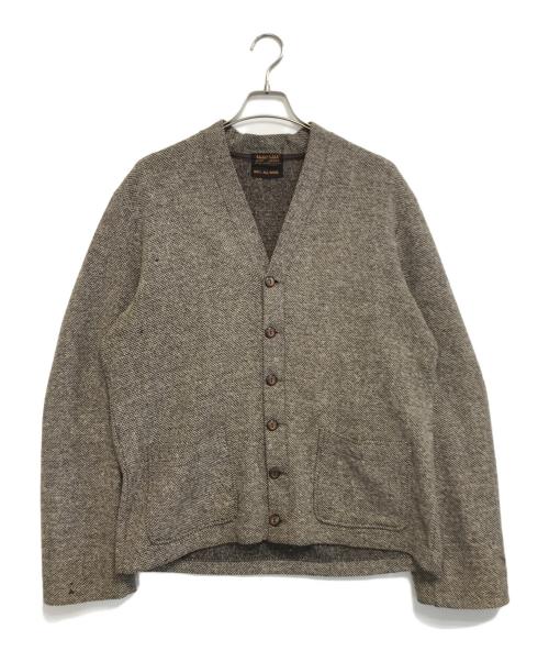 travelo（トラベロ）travelo (トラベロ) ポケ付 ウールカーディガン ブラウン サイズ:44の古着・服飾アイテム