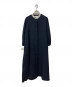 SHIPS anyシップスエニィ）の古着「ダブルクロスAラインシャツワンピース」｜ブラック