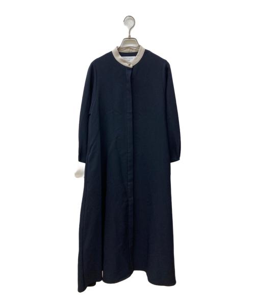 SHIPS any（シップスエニィ）SHIPS any (シップスエニィ) ダブルクロスAラインシャツワンピース ブラック サイズ:FREEの古着・服飾アイテム