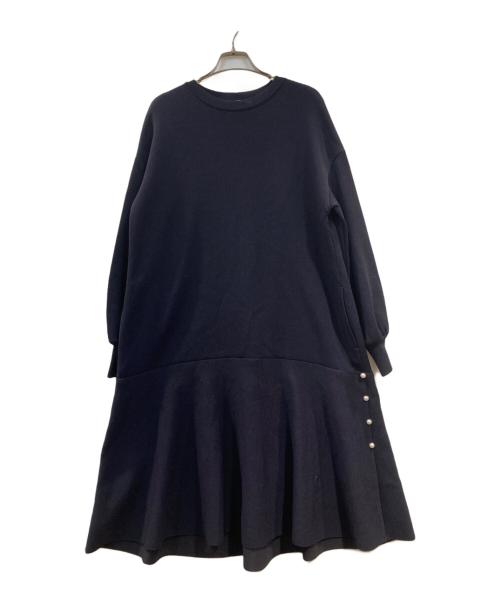 Rene（ルネ）Rene (ルネ) サイドパールニットワンピース ネイビー サイズ:36の古着・服飾アイテム