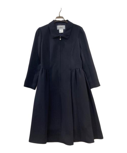 Rene（ルネ）Rene (ルネ) パール付フロントジップワンピース ネイビー サイズ:36の古着・服飾アイテム