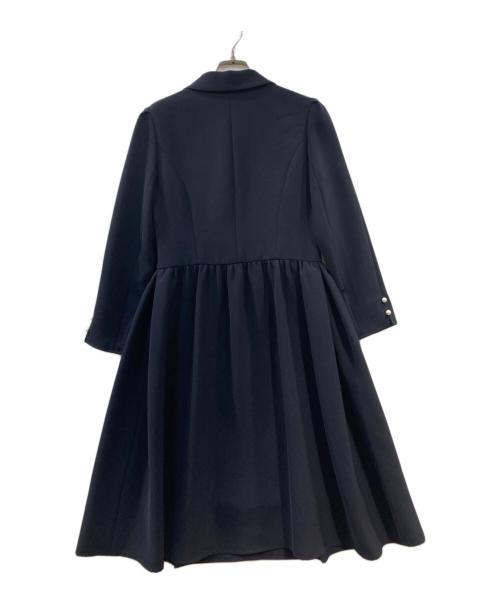Rene（ルネ）Rene (ルネ) パール付フロントジップワンピース ネイビー サイズ:36の古着・服飾アイテム