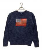 POLO RALPH LAURENポロ・ラルフローレン）の古着「星条旗コットン・リネンニット」｜ネイビー