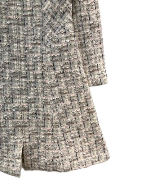 Rene（ルネ）Rene (ルネ) ツイードミンクファーウールワンピースコート ホワイト サイズ:36の古着・服飾アイテム