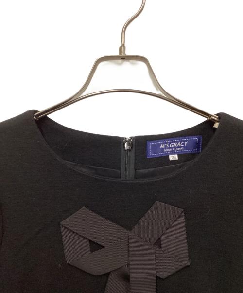 M'S GRACY（エムズグレイシー）M'S GRACY (エムズグレイシー) リボンワンピース ブラック サイズ:SIZE 38の古着・服飾アイテム