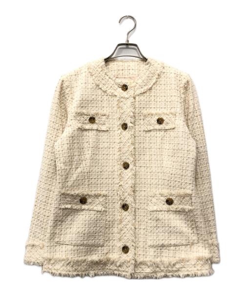 HER LIP TO（ハーリップトゥ）Her lip to (ハーリップトゥ) ツイードジャケット アイボリー サイズ:Mの古着・服飾アイテム