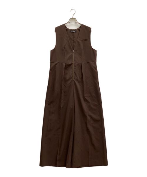LOUNIE（ルーニー）LOUNIE (ルーニー) フロントファスナーオールインワン ブラウン サイズ:40の古着・服飾アイテム