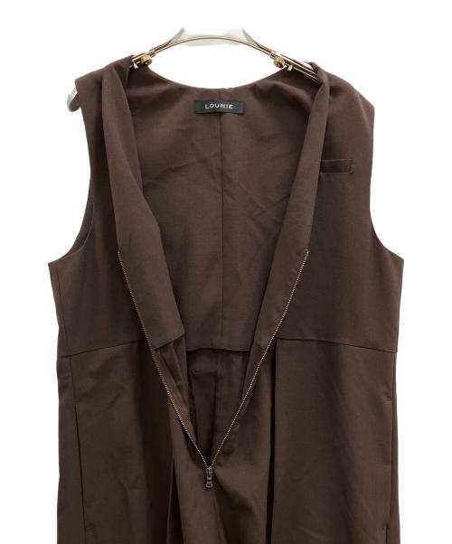 LOUNIE（ルーニー）LOUNIE (ルーニー) フロントファスナーオールインワン ブラウン サイズ:40の古着・服飾アイテム