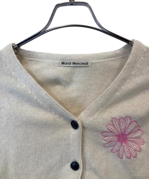 Mardi Mercredi（マルディメクルディ）MARDI MERCREDI (マルディメクルディ) フラワー刺繍カーディガン MFK23KCD001 ベージュ サイズ:FREEの古着・服飾アイテム