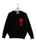 AMI Alexandre Mattiussi（アミアレクサンドルマテュッシ）の古着「ビックハートロゴ オーバーサイズ ニット」｜ブラック