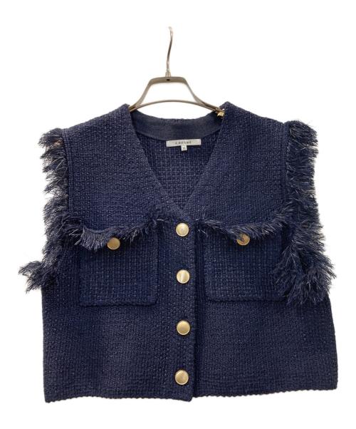 CADUNE（カデュネ）CADUNE (カデュネ) ツイードジレ ネイビー サイズ:36の古着・服飾アイテム