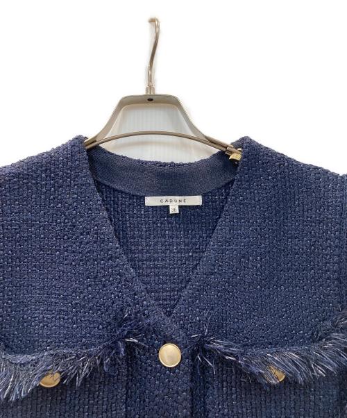 CADUNE（カデュネ）CADUNE (カデュネ) ツイードジレ ネイビー サイズ:36の古着・服飾アイテム
