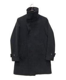 1piu1uguale3（ウノピュウノウグァーレトレ）の古着「スタンドカラーラップコート」｜ブラック