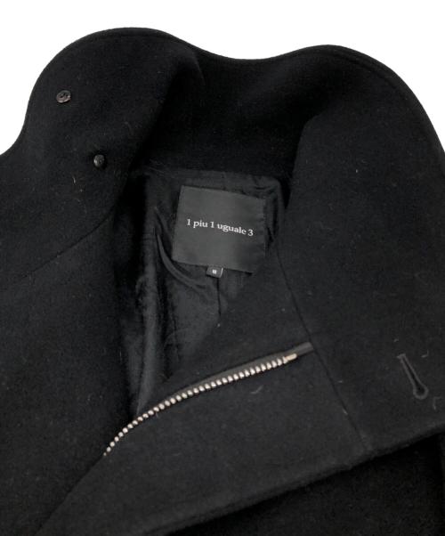1piu1uguale3（ウノピュウノウグァーレトレ）1piu1uguale3 (ウノピュウノウグァーレトレ) スタンドカラーラップコート ブラック サイズ:3の古着・服飾アイテム