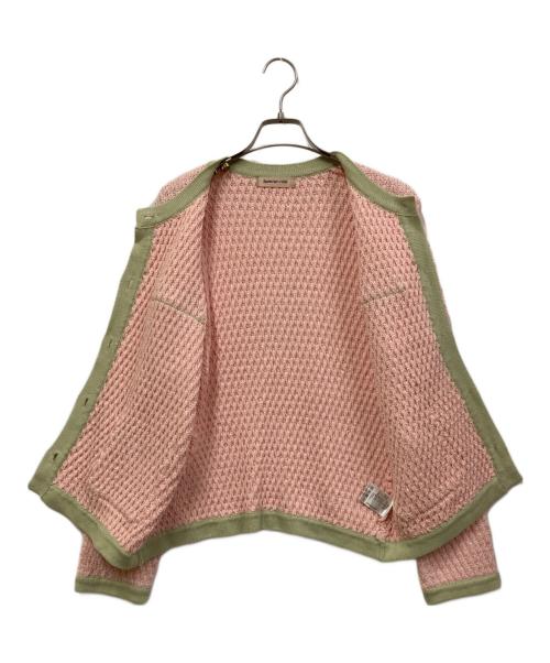 Apuweiser-riche（アプワイザーリッシェ）Apuweiser-riche (アプワイザーリッシェ) 配色ボタンニットジャケット ピンク サイズ:SIZE 2の古着・服飾アイテム