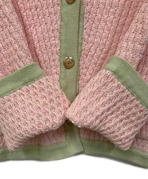 Apuweiser-riche（アプワイザーリッシェ）Apuweiser-riche (アプワイザーリッシェ) 配色ボタンニットジャケット ピンク サイズ:SIZE 2の古着・服飾アイテム