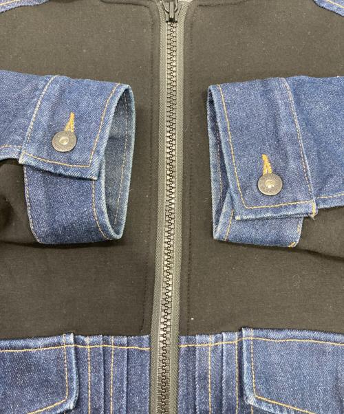 AULA AILA（アウラアイラ）AULA AILA (アウラアイラ) フーディーデニムコンビブルゾン ブラックの古着・服飾アイテム