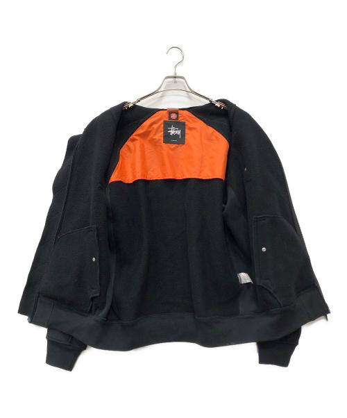 stussy（ステューシー）stussy (ステューシー) Champion (チャンピオン) ウィンドストッパー スウェットボンバージャケット ブラック サイズ:XLの古着・服飾アイテム