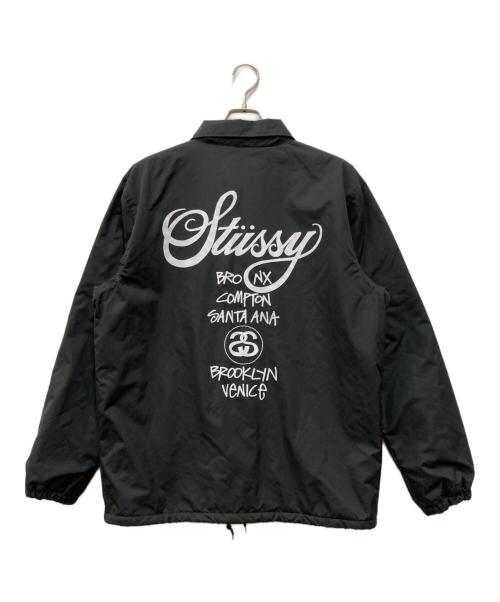 stussy（ステューシー）stussy (ステューシー) Champion (チャンピオン) ワールドツアーコーチジャケット ブラック サイズ:ＸＬの古着・服飾アイテム