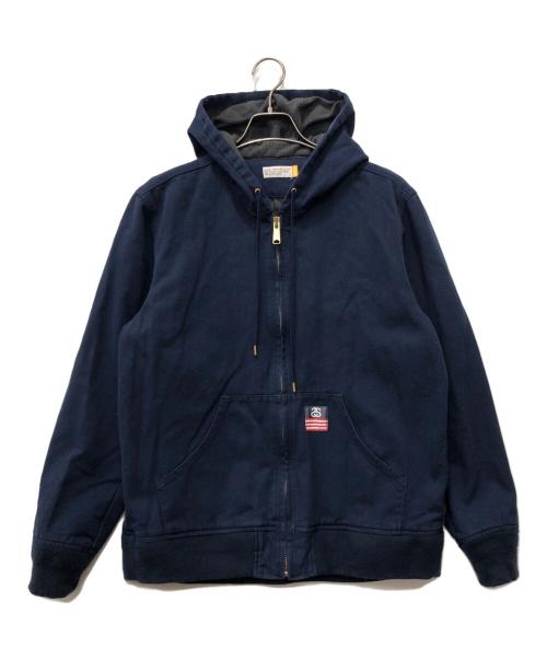 stussy（ステューシー）stussy (ステューシー) 裏サーマル ダックジップアップフーディ ネイビー サイズ:XLの古着・服飾アイテム
