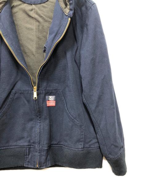 stussy（ステューシー）stussy (ステューシー) 裏サーマル ダックジップアップフーディ ネイビー サイズ:XLの古着・服飾アイテム