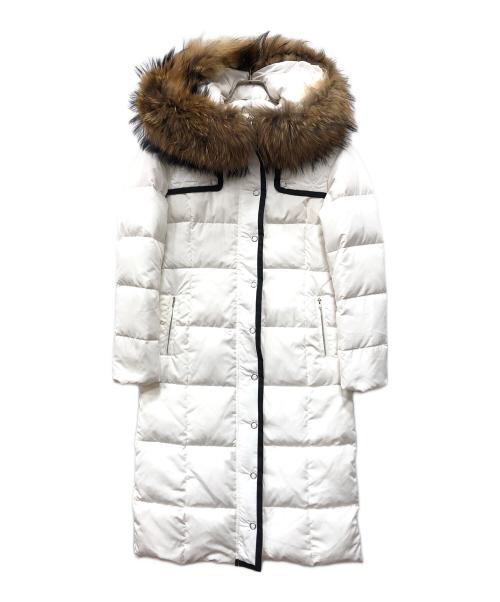 EmiriaWiz（エミリアウィズ）EmiriaWiz (エミリアウィズ) ベルト付きラクーンファーダウンコート ホワイト サイズ:Sの古着・服飾アイテム