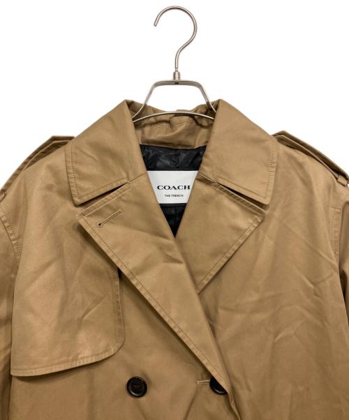 COACH（コーチ）COACH (コーチ) リラックスドダブルブレステッドトレンチ ブラウン サイズ:XSの古着・服飾アイテム